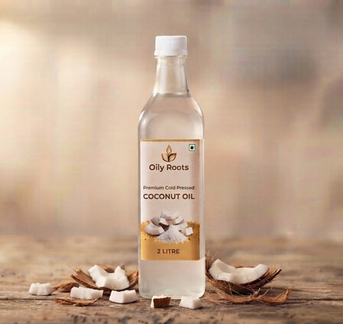 OilyRoots Premium Cold-Pressed Coconut Oil 2 Litre — pure, unrefined, rich in lauric acid, farm-direct